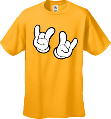 Cartoon Hands Rock On Men's T-Shirt