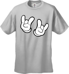 Cartoon Hands Rock On Men's T-Shirt