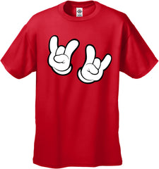 Cartoon Hands Rock On Men's T-Shirt