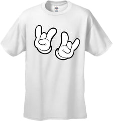 Cartoon Hands Rock On Men's T-Shirt