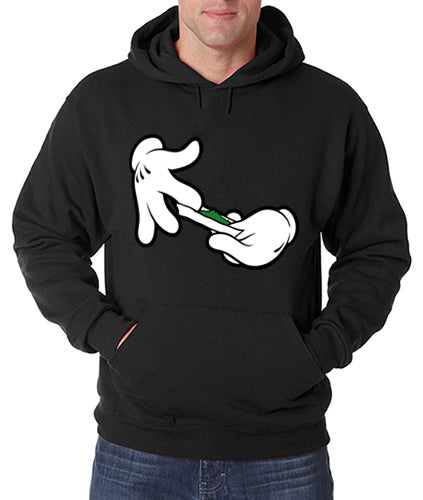 Cartoon Hands Roll A Joint Adult Hoodie