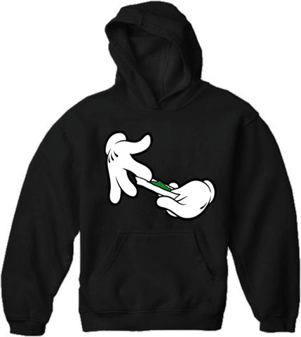 Cartoon Hands Roll A Joint Adult Hoodie