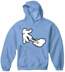 Cartoon Hands Roll A Joint Adult Hoodie