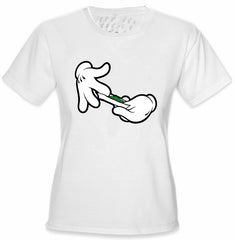 Cartoon Hands Roll A Joint Girl's T-Shirt