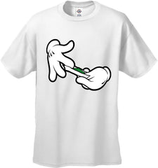 Cartoon Hands Roll A Joint Men's T-Shirt