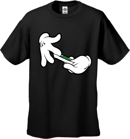 Cartoon Hands Roll A Joint Men's T-Shirt