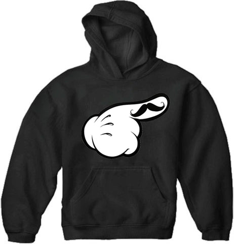 Cartoon Hands The 'Stache Adult Hoodie