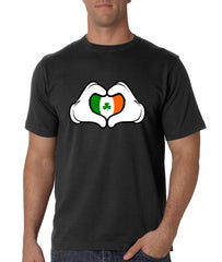 Cartoon Heart Hands Irish Flag Men's T-Shirt