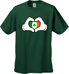 Cartoon Heart Hands Irish Flag Men's T-Shirt