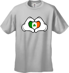 Cartoon Heart Hands Irish Flag Men's T-Shirt