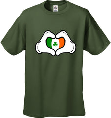 Cartoon Heart Hands Irish Flag Men's T-Shirt