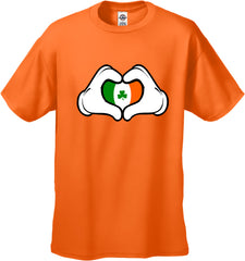 Cartoon Heart Hands Irish Flag Men's T-Shirt