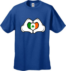 Cartoon Heart Hands Irish Flag Men's T-Shirt