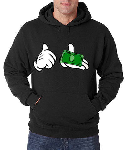 Cartoon Money Hands Adult Hoodie