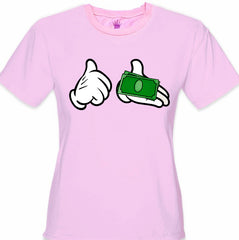 Cartoon Money Hands Girls T-Shirt