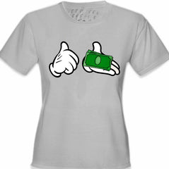 Cartoon Money Hands Girls T-Shirt
