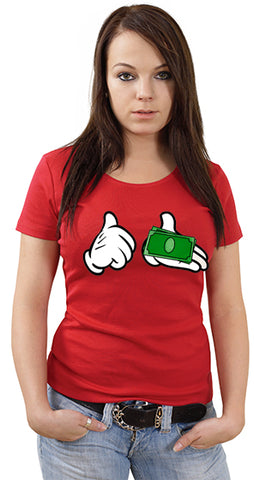 Cartoon Money Hands Girls T-Shirt