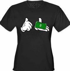Cartoon Money Hands Girls T-Shirt