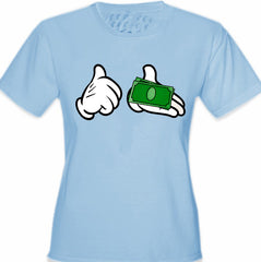 Cartoon Money Hands Girls T-Shirt