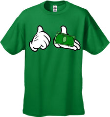 Cartoon Money Hands Men's T-Shirt