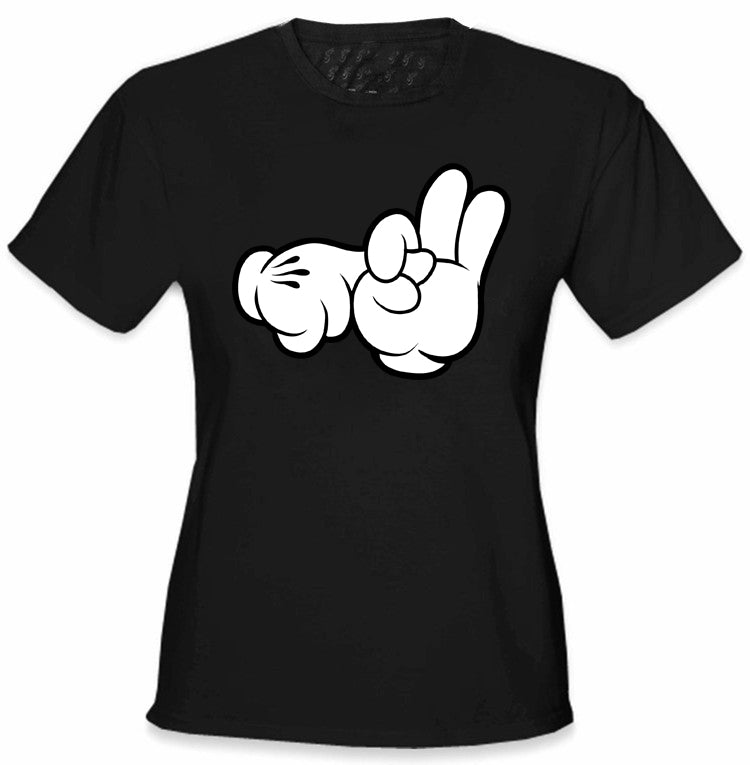 Cartoon Sex Hands Girl's T-Shirt