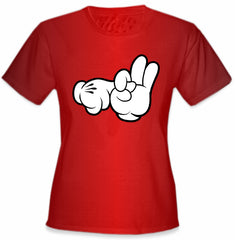 Cartoon Sex Hands Girl's T-Shirt