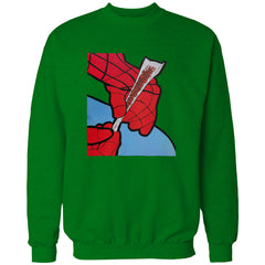 Cartoon Spider Hands Rolling Up Adult Crewneck