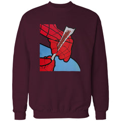 Cartoon Spider Hands Rolling Up Adult Crewneck