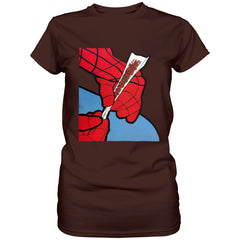 Cartoon Spider Hands Rolling Up Ladies T-shirt
