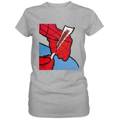 Cartoon Spider Hands Rolling Up Ladies T-shirt