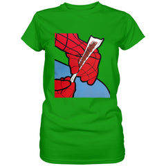 Cartoon Spider Hands Rolling Up Ladies T-shirt