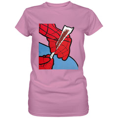 Cartoon Spider Hands Rolling Up Ladies T-shirt