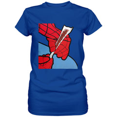 Cartoon Spider Hands Rolling Up Ladies T-shirt