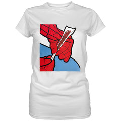 Cartoon Spider Hands Rolling Up Ladies T-shirt