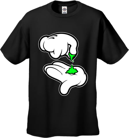 Cartoon Weed Hands Men's T-Shirt