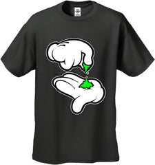 Cartoon Weed Hands Men's T-Shirt Charcoal Grey