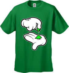 Cartoon Weed Hands Men's T-Shirt Kelly Green