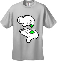 Cartoon Weed Hands Men's T-Shirt White