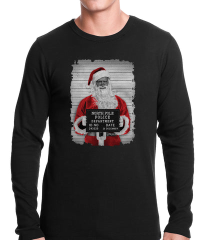 Santa Mug Shot Funny Thermal Shirt
