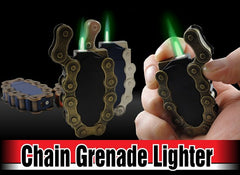 Bike Chain Grenade Green Flame Torch Lighter