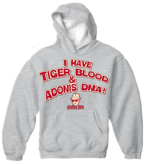Charlie Says T-Shirts - I Have Tiger Blood! Hoodie Light Grey