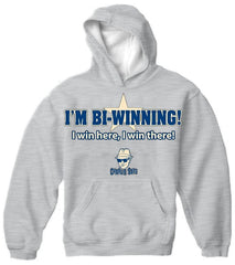 Charlie Says T-Shirts - I'm Bi-Winning! Hoodie Light Grey