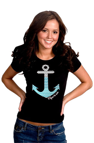 Chevron Lines Refuse To Sink Girl's T-Shirt 