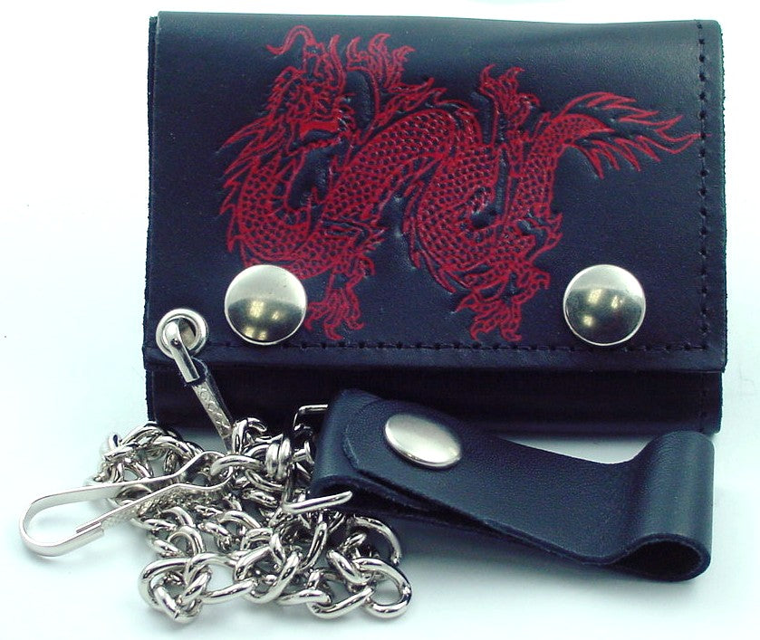 Chinese Dragon Genuine Leather Chain Wallet