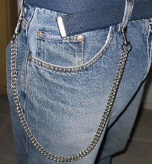 Classic 17 Inch Steel Jean & Wallet Chain With Leather Strap