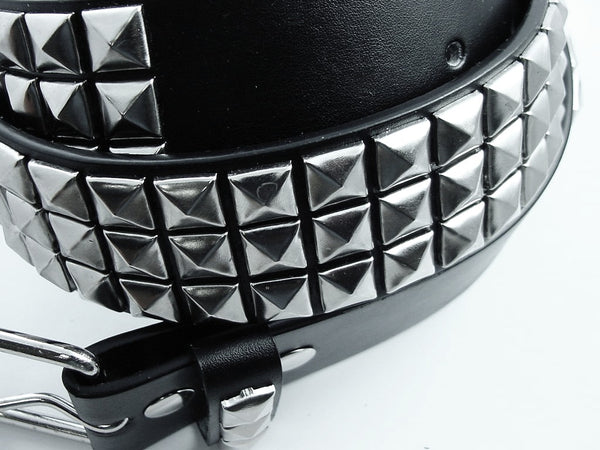 Classic Pyramid Studded Leather Belt –