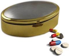 Classic Two Tone Oval Pill Box