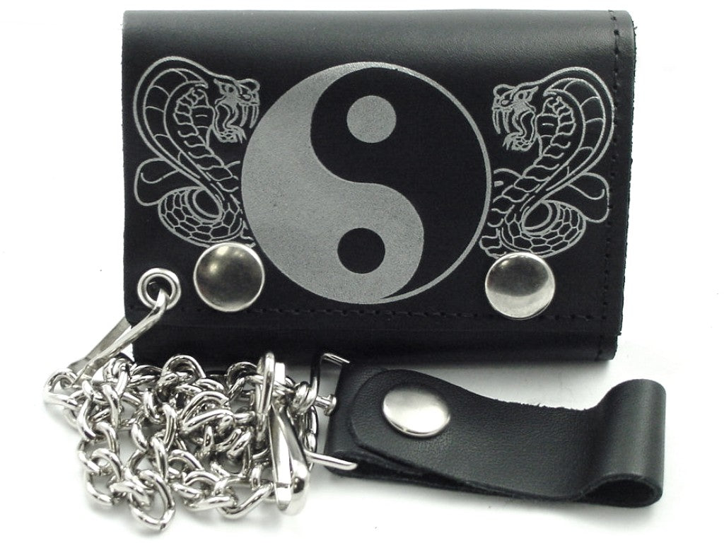 Cobra's Yin Yang Genuine Leather Chain Wallet 