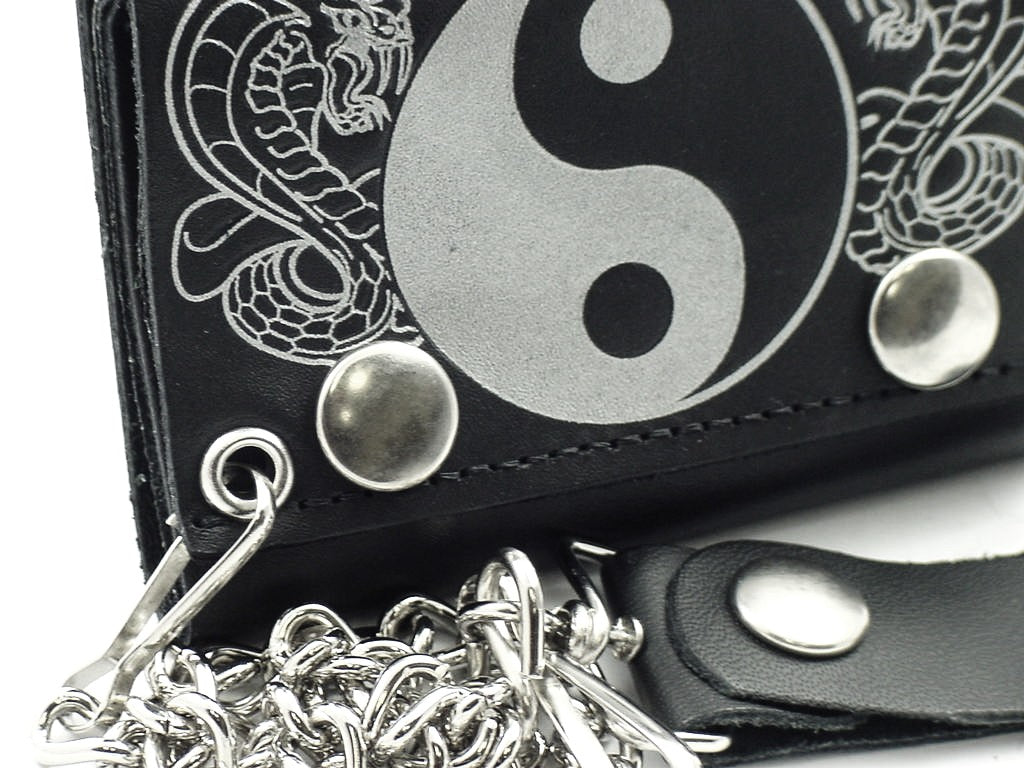 Cobra's Yin Yang Genuine Leather Chain Wallet