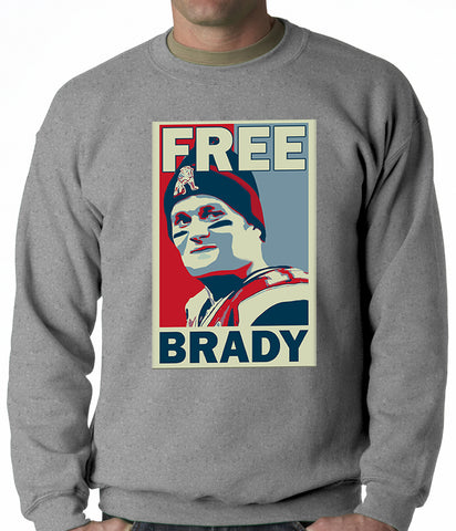 Color Free Brady Deflategate Football Adult Crewneck